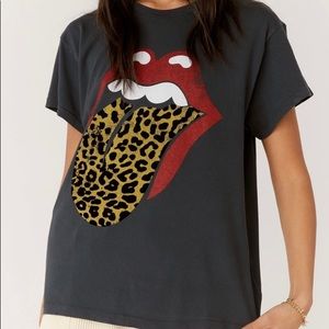 Rolling Stones Flocked Leopard Tongue Tour Tee